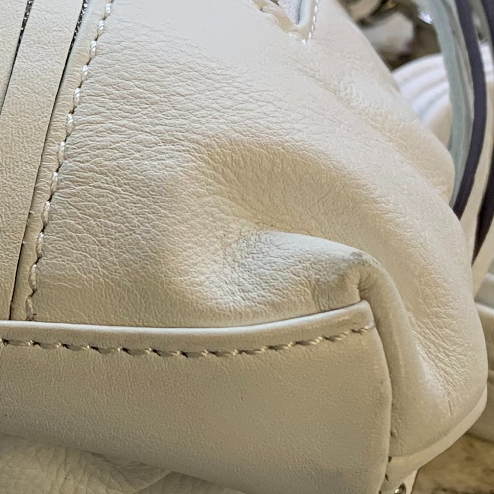 B. Makowsky Alexis Pebble Leather Hobo with Chain & Fringe - white - Picture 15 of 15